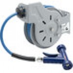 T&S B-7212-11 15' Open Epoxy Coated Steel Hose Reel with MV-3516-24 Aluminum Rear Trigger Water Gun T&S B-7212-11 15' Open Epoxy Coated Steel Hose Reel with MV-3516-24 Aluminum Rear Trigger Water Gun