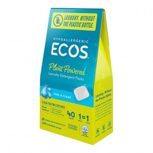 ECOS 963706 Free and Clear 40-Count Laundry Detergent Packs - 6/Case
