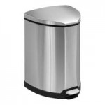 Safco 9799BL At-Your-Disposal Vertex 38 Gallon Black / Chrome Indoor / Outdoor Round Trash Can