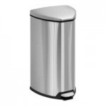 Safco 9799BL At-Your-Disposal Vertex 38 Gallon Black / Chrome Indoor / Outdoor Round Trash Can