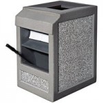Wausau Tile TF1240 Auto Attendant 22 Gallon Concrete Square Trash Can with Aluminum Lid Wausau Tile TF1240 Auto Attendant 22 Gallon Concrete Square Trash Can with Aluminum Lid