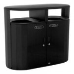 Rubbermaid® Resist® 2184979 45 Gallon Jet Black Metallic Steel Round Single-Stream Outdoor Trash Can