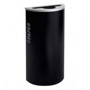 Ex-Cell Kaiser RC-KDHR-P BT-PBG Black Tie Kaleidoscope Pebble Black Gloss Half Round 8 Gallon Paper Receptacle Ex-Cell Kaiser RC-KDHR-P BT-PBG Black Tie Kaleidoscope Pebble Black Gloss Half Round 8 Gallon Paper Receptacle