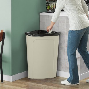 Lavex 21 Gallon Beige Corner Round Trash Can Lavex 21 Gallon Beige Corner Round Trash Can
