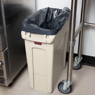 Rubbermaid® 1971259 Beige 64 Qt. / 16 Gallon Slim Jim Rectangular Trash Can