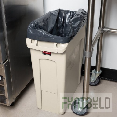 Rubbermaid® 1971259 Beige 64 Qt. / 16 Gallon Slim Jim Rectangular Trash Can