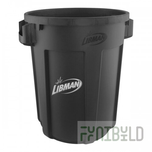 Libman 1570 32 Gallon Black Round Trash Can