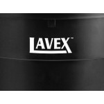 Lavex 32 Gallon Black Round Commercial Trash Can with Lid and Dolly