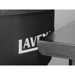 Lavex 32 Gallon Black Round Commercial Trash Can with Lid and Dolly