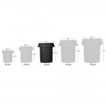 Lavex 32 Gallon Black Round Commercial Trash Can with Lid and Dolly