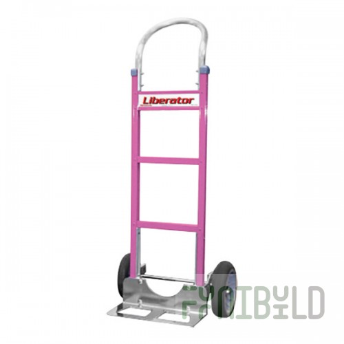B&P Manufacturing Liberator 600 lb. Pink Aluminum / Steel Straight Back Hand Truck with Loop Handle and 10