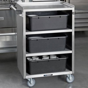 Lakeside 815 4 Shelf Medium Duty Stainless Steel Utility Cart with Enclosed Base - 16 7/8 Lakeside 815 4 Shelf Medium Duty Stainless Steel Utility Cart with Enclosed Base - 16 7/8