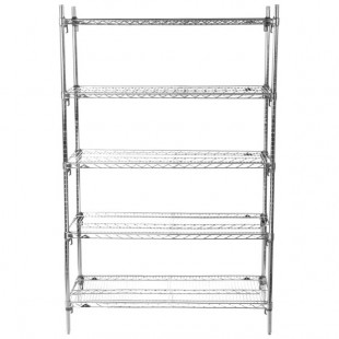 Metro 5A457C Stationary Super Erecta Adjustable 2 Series Chrome Wire Shelving Unit - 21 Metro 5A457C Stationary Super Erecta Adjustable 2 Series Chrome Wire Shelving Unit - 21