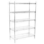 Metro 5A457C Stationary Super Erecta Adjustable 2 Series Chrome Wire Shelving Unit - 21 Metro 5A457C Stationary Super Erecta Adjustable 2 Series Chrome Wire Shelving Unit - 21