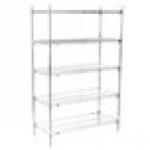Metro 5A457C Stationary Super Erecta Adjustable 2 Series Chrome Wire Shelving Unit - 21 Metro 5A457C Stationary Super Erecta Adjustable 2 Series Chrome Wire Shelving Unit - 21