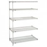 Metro 5A457C Stationary Super Erecta Adjustable 2 Series Chrome Wire Shelving Unit - 21 Metro 5A457C Stationary Super Erecta Adjustable 2 Series Chrome Wire Shelving Unit - 21