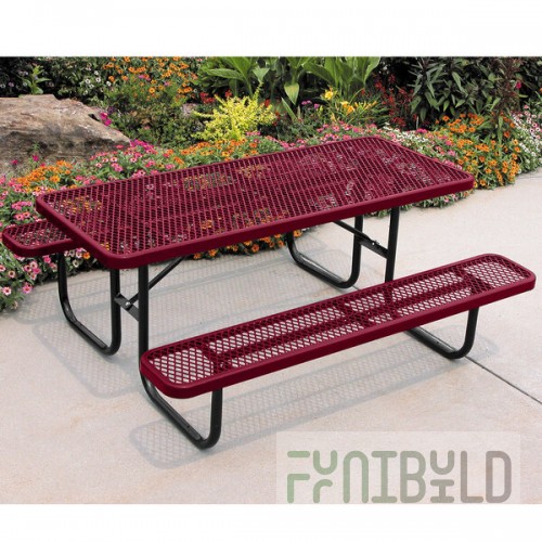 Ultra Site 6' Burgundy Heavy-Duty Rectangular Diamond Table 72