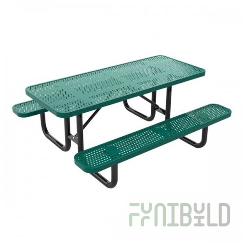 Lifeyard 6' Green Perforated Metal Picnic Table