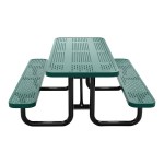 Lifeyard 6' Green Perforated Metal Picnic Table Lifeyard 6' Green Perforated Metal Picnic Table