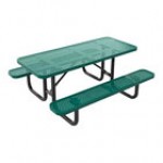 Lifeyard 6' Green Perforated Metal Picnic Table Lifeyard 6' Green Perforated Metal Picnic Table