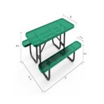 Lifeyard 6' Green Perforated Metal Picnic Table Lifeyard 6' Green Perforated Metal Picnic Table