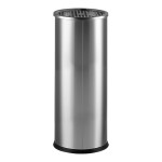 Lavex 3 Gallon Stainless Steel Round Freestanding Cigarette Receptacle with Front Access Trash Can Lavex 3 Gallon Stainless Steel Round Freestanding Cigarette Receptacle with Front Access Trash Can