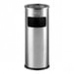 Lavex 3 Gallon Stainless Steel Round Freestanding Cigarette Receptacle with Front Access Trash Can Lavex 3 Gallon Stainless Steel Round Freestanding Cigarette Receptacle with Front Access Trash Can