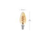 Globe 4.5W Dimmable Amber LED Spiral Filament Edison Lamp, 125 Lumens, 2,000K (B10) - 12/Case
