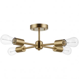 Globe Refined Matte Brass Flush Mount Light - 120V, 60W Globe Refined Matte Brass Flush Mount Light - 120V, 60W