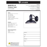 Canarm Marcella Matte Black Outdoor Wall Light - 120V, 60W Canarm Marcella Matte Black Outdoor Wall Light - 120V, 60W