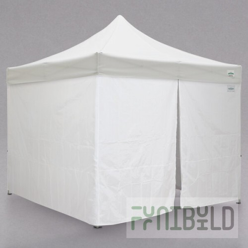 Caravan Canopy 21003106010 Aluma 10' x 10' White Heavy-Duty Commercial Grade Instant Canopy Deluxe Kit with Side Walls