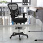 Flash Furniture Tyler Black Mesh Mid-Back Drafting Chair with Adjustable Foot Ring and Black Frame Flash Furniture Tyler Black Mesh Mid-Back Drafting Chair with Adjustable Foot Ring and Black Frame