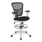 Flash Furniture Tyler Black Mesh Mid-Back Drafting Chair with Adjustable Foot Ring and Black Frame Flash Furniture Tyler Black Mesh Mid-Back Drafting Chair with Adjustable Foot Ring and Black Frame