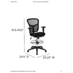 Flash Furniture Tyler Black Mesh Mid-Back Drafting Chair with Adjustable Foot Ring and Black Frame Flash Furniture Tyler Black Mesh Mid-Back Drafting Chair with Adjustable Foot Ring and Black Frame