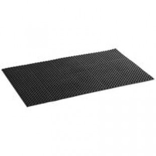 Lavex 3' x 5' Heavy-Duty Black Rubber Straight Edge Anti-Fatigue Diamond Floor Mat - 3/4
