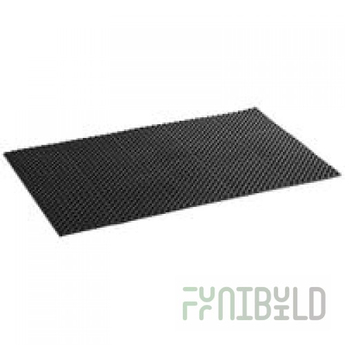 Lavex 3' x 5' Heavy-Duty Black Rubber Straight Edge Anti-Fatigue Diamond Floor Mat - 3/4