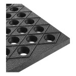 Lavex 3' x 5' Heavy-Duty Black Rubber Straight Edge Anti-Fatigue Diamond Floor Mat - 3/4