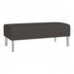 Lesro Luxe Lounge Series Patriot Plus Charcoal Vinyl 2-Seat Bench with Steel Legs Lesro Luxe Lounge Series Patriot Plus Charcoal Vinyl 2-Seat Bench with Steel Legs