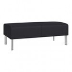 Lesro Luxe Lounge Series Patriot Plus Charcoal Vinyl 2-Seat Bench with Steel Legs Lesro Luxe Lounge Series Patriot Plus Charcoal Vinyl 2-Seat Bench with Steel Legs