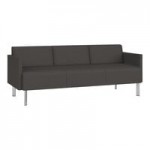 Lesro Luxe Lounge Series Patriot Plus Charcoal Vinyl 2-Seat Bench with Steel Legs Lesro Luxe Lounge Series Patriot Plus Charcoal Vinyl 2-Seat Bench with Steel Legs