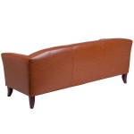 Flash Furniture 111-3-CG-GG Hercules Imperial Cognac Leather Sofa with Wooden Feet