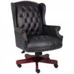 Boss B809-BK Traditional Series Black Wingback Guest Chair
