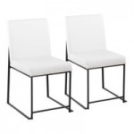 LumiSource Fuji Black Faux Leather High-Back Side Chair with Gold Brushed Stainless Steel Frame - 2/Case LumiSource Fuji Black Faux Leather High-Back Side Chair with Gold Brushed Stainless Steel Frame - 2/Case