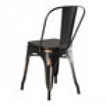 Lancaster Table & Seating Alloy Distressed Copper Indoor Cafe Chair with Black Wood Seat