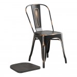 Lancaster Table & Seating Alloy Distressed Copper Indoor Cafe Chair with Black Wood Seat