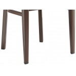 Lancaster Table & Seating Spartan Metal Ladder Back Chair with Dark Walnut Wood Grain Finish and Black Vinyl Seat - Assembled