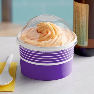 Choice 16 oz. Purple Paper Frozen Yogurt / Food Cup with Dome Lid - 50/Case Choice 16 oz. Purple Paper Frozen Yogurt / Food Cup with Dome Lid - 50/Case