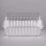 Durable Packaging 2 lb. Foil Bread Loaf Pan with Clear Dome Lid - 25/Case Durable Packaging 2 lb. Foil Bread Loaf Pan with Clear Dome Lid - 25/Case