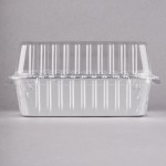 Durable Packaging 2 lb. Foil Bread Loaf Pan with Clear Dome Lid - 25/Case Durable Packaging 2 lb. Foil Bread Loaf Pan with Clear Dome Lid - 25/Case