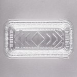 Durable Packaging 2 lb. Foil Bread Loaf Pan with Clear Dome Lid - 25/Case Durable Packaging 2 lb. Foil Bread Loaf Pan with Clear Dome Lid - 25/Case